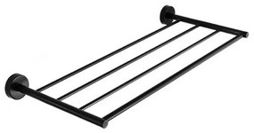 Kamalu - Portsalviette a 4 barre 50 cm in acciaio inox nero opaco | MIRA-N