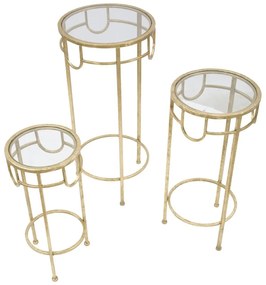 Set di 3 tavoli in oro Lorenzo - Mauro Ferretti