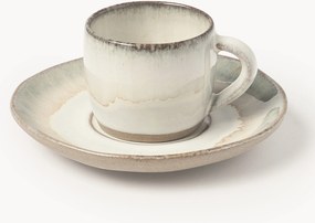 Set di 4 tazzine da caffè fatte a mano con piattino Myrtille