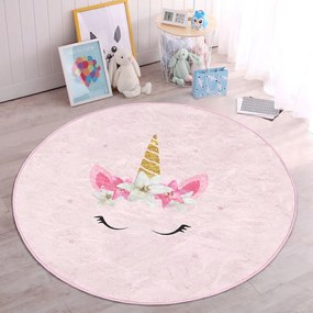 Tappeto rosa per bambini ø 120 cm Comfort - Mila Home
