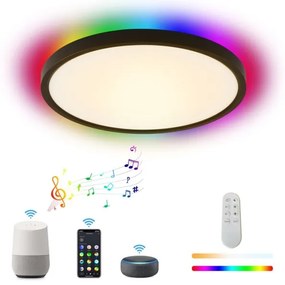 Immax NEO 07166-B40-LED RGBCCT Lampada dimmerabile 50W/230V Wi-Fi Tuya black+TC