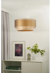 Duolla - Lampadario a sospensione con filo WOOD BOHO 1xE27/15W/230V diametro 45 cm rame/beige