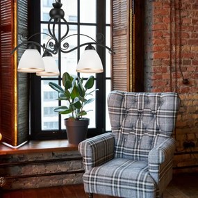 Lampadario a sospensione con catena RETRO II 3xE27/60W/230V nero