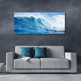 Quadro acrilico Onde Mare Cielo Nuvole 125x50 cm