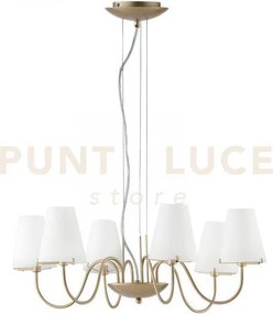 Lampadario a sospensione canto oro e bianca 6 luci attacco g9 65,6x...