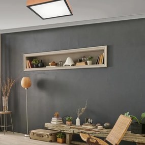 Plafoniera OAK SQUARE 4xE27/15W/230V 48x48 cm quercia/nero