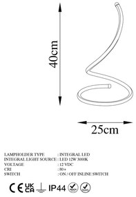 Lampada da tavolo a LED nera (altezza 40 cm) Yay - Opviq lights