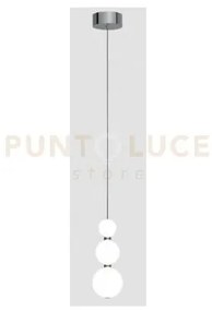 Perla sospensione singola, cromo, 3 sfere, led 9 watt, lumen 765,30...