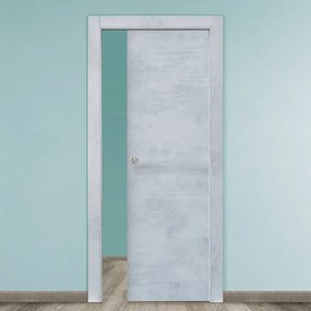 Porta scorrevole Cemento cemento grigio L 70 x H 210 cm reversibile