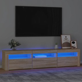 Mobile Porta Tv Con Luci Led Rovere Sonoma 180x35x40 Cm /