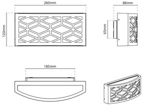 Applique Slim per Esterni con Griglia decorativa IP65 - E27 Nera