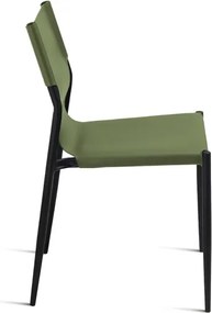 Sedia in simil cuoio Verde con struttura in metallo Nero SVEVA 2 sedie