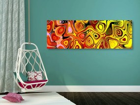 Quadro su tela – Arte creativa in sfumature di rosso e giallo