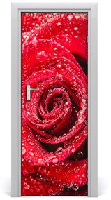 Adesivo per porta rosa rossa 75x205 cm