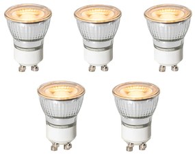 Set di 5 lampadine LED GU10 dimmerabili a 3 fasi 35mm 4W 200 lm 2200K