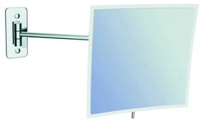 Kamalu - specchio ingranditore orientabile 22x22cm per alberghi finitura cromata sp-3591