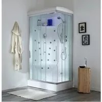 Cabina doccia multifunzione con idromassaggio e bagno turco 110x70 galassia plus sinistra