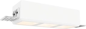 Portafaretto Rettangolare 220x80mm 3xGU10 in Gesso Pitturabile