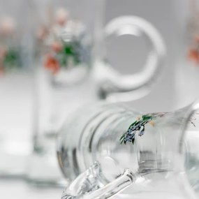 Set 6x Bicchiere da liquore con manico limpido con motivo a bouquet no 3