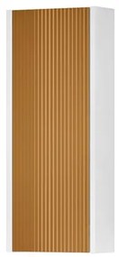 Pensile bagno Niwa laccato opaco bianco con vetro senape, 1 anta apertura da sinistra P 17 x L 30 x H 78.5 cm