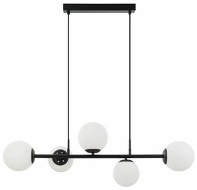 Lampadario a sospensione con cavo MADDIE 5xE14/5W/230V, nero