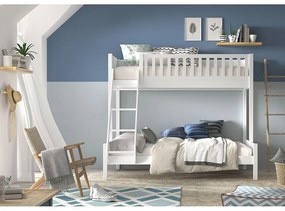 Letto a castello bianco per bambini 140x200/90x200 cm Scott - Vipack