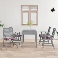 Sedie Pranzo per Esterni con Cuscini 4 pz Legno Massello Acacia cod mxl 8615