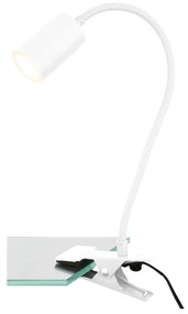 Lampada Da Tavolo Nordico Fleks Metallo Bianco Led Integrato 3,5W 3000K