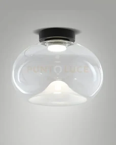 Brena plafoniera in vetro trasparente a led cct 2700k - 3000k - 400...