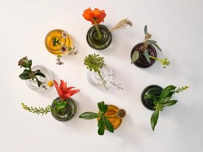 Vaso in vetro grigio chiaro fatto a mano (altezza 9 cm) Inu - Zone