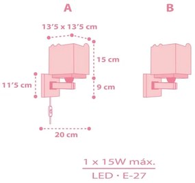 Dalber 63119S - Applique per bambini JUNGLE 1xE27/15W/230V rosa