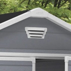 Casetta Da Giardino In Resina 185x152x226H Cm Manor 6x5 Grigio Keter Con Finestra