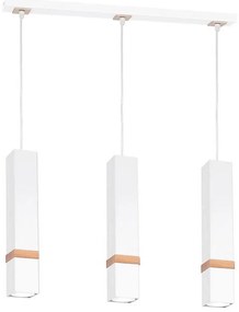 Lampadario a sospensione con filo VIDAR 3xGU10/25W/230V bianco