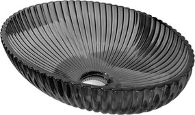 Mexen Zira lavabo da appoggio in vetro 53 x 35 cm, nero - 24175370