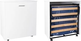 Letto a scomparsa estraibile salvaspazio con materasso 80x180 Bianco Frassino