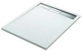 Piatto doccia SENSEA in resina Neo Metal Grid bianco L 70 x L 100 x H 3 cm opaco effetto pietra