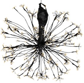 Lampada a sospensione natalizia sferica nera 60 cm con LED e timer IP44 - Nobu