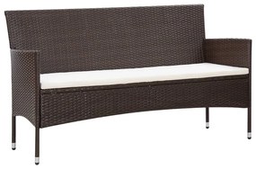 Set Divani da Giardino 4 pz con Cuscini in Polyrattan Marrone