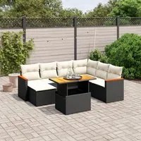 Set Divani da Giardino con Cuscini 8 pz Nero in Polyrattan 3273191