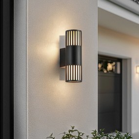 Lindby Applique da esterno Lurinda, a 2 luci, nero, Ø10cm