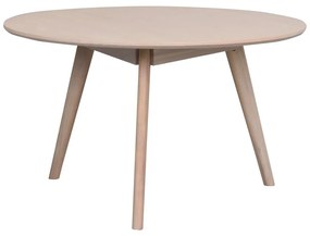 Tavolino rotondo in rovere decorato in colore naturale 90x90 cm Yumi - Rowico