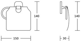 Aqualine - Porta carta igienica con protezione RUMBA cromo lucido