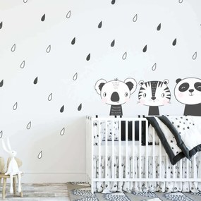 Animali in bianco e nero per le pareti della camera dei bambini | Inspio