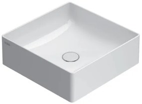 Ceramica Globo T-Edge Lavabo42x42  Da Appoggio Quadro Bianco Lucido