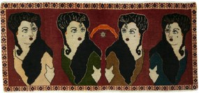 Gabbeh Tappeto persiano 110x50 Rosso (Iran) Annodato A Mano