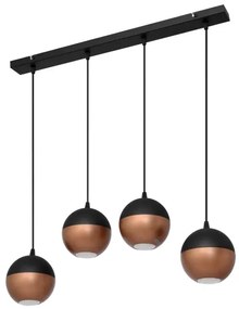 Lampadario LED a sospensione con filo MIDWAY 4xGU10/4,8W/230V nero/rame