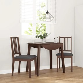 Sedie Da Pranzo Con Cuscini 2pz Marrone Legno Massello Di Hevea /