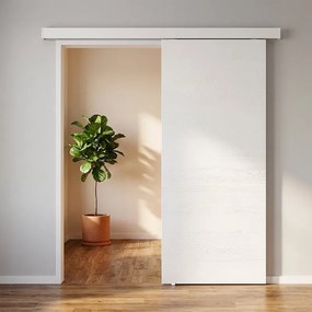 Porta scorrevole reversibile Mast in mdf bianco, L 93 x H 212 cm, con binario Meli