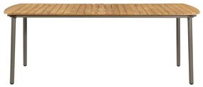 Tavolo da Giardino 200x100x72cm in Massello di Acacia e Acciaio