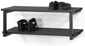 Scarpiera nera in metallo da parete 71x26x34 cm Marco – Spinder Design